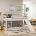 GFD Home - Twin over twin low bunk bed with slide and ladder in White - SM000102AAK - GreatFurnitureDeal