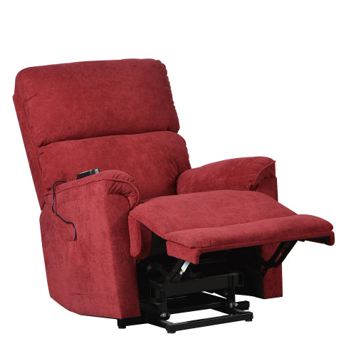GFD Home - Power Lift Chair with Massage Function Soft Fabric Upholstery Recliner Living Room Sofa Chair with Remote in Red - PP192721AAJ - GreatFurnitureDeal