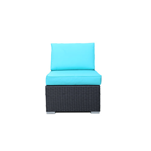 GFD Home - 6 Piece Outdoor Patio PE Rattan Wicker Sofa Sectional Furniture - W261S00001