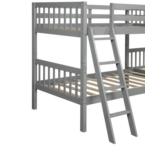 GFD Home - L-Shaped Bunk Bed Twin Size-Gray - LP000020AAE - GreatFurnitureDeal
