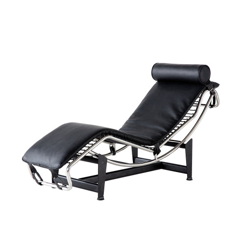GFD Home - LC-4 Style Replica Chaise Lounge Chair Mid Century Modern for living room-bedroom in Black - W30213865 - GreatFurnitureDeal