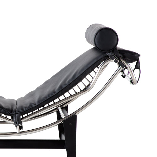 GFD Home - LC-4 Style Replica Chaise Lounge Chair Mid Century Modern for living room-bedroom in Black - W30213865
