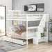 GFD Home - Full over Full Bunk Bed with Two Drawers and Storage, White - SM000113AAK - GreatFurnitureDeal