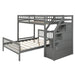 GFD Home - Twin Over Full Loft Bed, with Storage, Gray - SM000107AAE - GreatFurnitureDeal