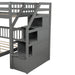 GFD Home - Twin Over Full Loft Bed, with Storage, Gray - SM000107AAE - GreatFurnitureDeal