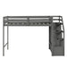 GFD Home - Twin Over Full Loft Bed, with Storage, Gray - SM000107AAE - GreatFurnitureDeal