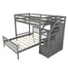 GFD Home - Twin Over Full Loft Bed, with Storage, Gray - SM000107AAE - GreatFurnitureDeal