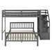 GFD Home - Twin Over Full Loft Bed, with Storage, Gray - SM000107AAE - GreatFurnitureDeal