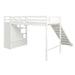 GFD Home - Twin Size Loft Bed with Storage and Slide, White - SM000108AAK - GreatFurnitureDeal