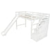 GFD Home - Twin Size Loft Bed with Storage and Slide, White - SM000108AAK - GreatFurnitureDeal