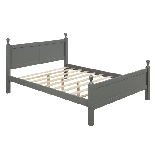 GFD Home - Twin Over Full Loft Bed with Cabinet, Gray - SM000116AAE