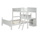 GFD Home - Twin Over Full Loft Bed with Cabinet, White - SM000116AAK - GreatFurnitureDeal