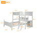 GFD Home - Twin Over Full Loft Bed with Cabinet, White - SM000116AAK - GreatFurnitureDeal