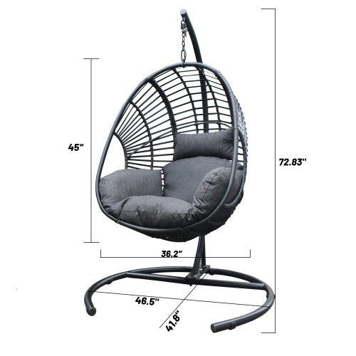 GFD Home - High Quality Outdoor Indoor Wicker Swing Egg chair - W400S00007 - GreatFurnitureDeal