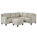GFD Home - 2 Piece Living Room Rivet Modern Upholstered Set with cushions in Beige - WY000080AAA - GreatFurnitureDeal