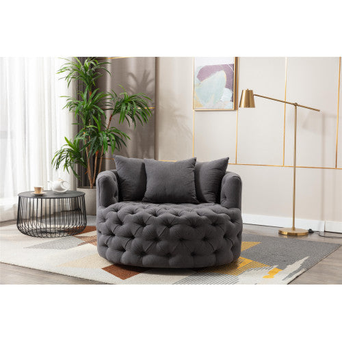 GFD Home - Modern Akili swivel accent chair barrel chair for hotel living room - Modern leisure chair Grey - W39517210 - GreatFurnitureDeal