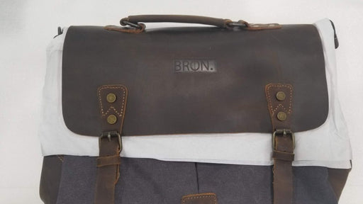 Bron Leather & Fabric Laptop bag with Strap - GreatFurnitureDeal