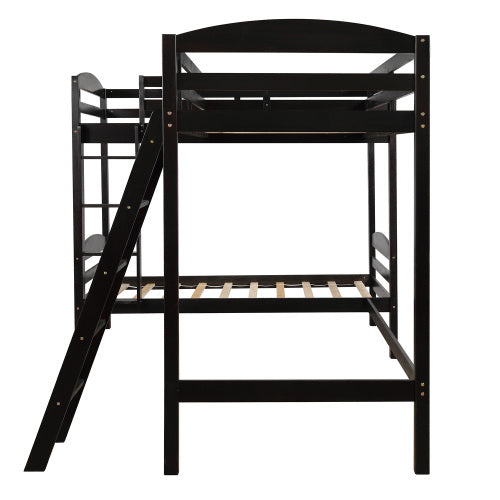 GFD Home - Twin L-Shaped Bunk Bed and Loft Bed - Espresso - LP000023AAP