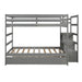 GFD Home - Full over Full Bunk Bed with Twin Size Trundle in Gray - LP000033AAE - GreatFurnitureDeal