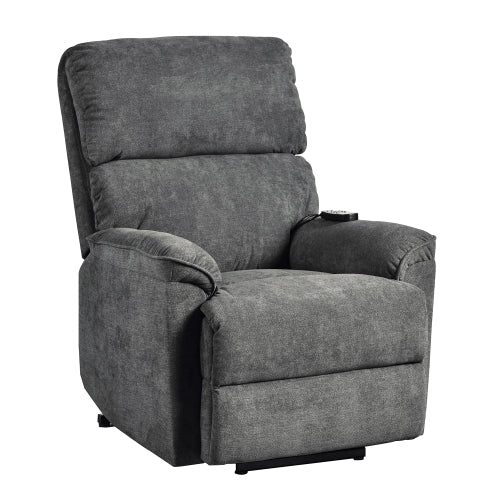 GFD Home - Power Lift Chair with Massage Function Soft Fabric Upholstery Recliner Living Room Sofa Chair with Remote in Gray - PP192721AAE - GreatFurnitureDeal