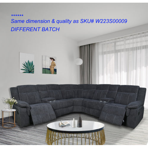 GFD Home - Manual Motion Sofa in Gray - W223S00265