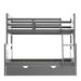 GFD Home - Twin Over Full Bunk Bed with Ladder, Twin Size Trundle, Safety Guardrail, Gray - SM000208AAE - GreatFurnitureDeal