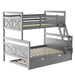 GFD Home - Twin Over Full Bunk Bed with Ladder, Twin Size Trundle, Safety Guardrail, Gray - SM000208AAE - GreatFurnitureDeal