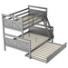 GFD Home - Twin Over Full Bunk Bed with Ladder, Twin Size Trundle, Safety Guardrail, Gray - SM000208AAE - GreatFurnitureDeal