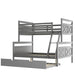 GFD Home - Twin Over Full Bunk Bed with Ladder, Twin Size Trundle, Safety Guardrail, Gray - SM000208AAE - GreatFurnitureDeal