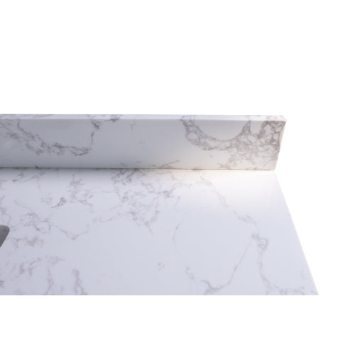 GFD Home - 49‘’x22" bathroom stone vanity top engineered stone carrara white marble color with rectangle undermount ceramic sink - W50921983 - GreatFurnitureDeal