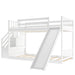 GFD Home - Twin Over Twin Bunk Bed with Convertible Slide and Stairway, White - SM000207AAK - GreatFurnitureDeal