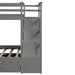 GFD Home - Solid Wood Bunk Bed, Hardwood Twin Over Twin Bunk Bed with Trundle and Staircase, Natural Gray Finish - LP000068AAE - GreatFurnitureDeal