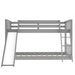GFD Home - Twin Over Twin Bunk Bed with Slide and Ladder, Gray - SM000213AAE - GreatFurnitureDeal