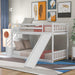 GFD Home - Twin Over Twin Bunk Bed with Convertible Slide and Stairway, White - SM000207AAK - GreatFurnitureDeal