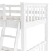 GFD Home - Twin Over Twin Bunk Bed with Slide and Ladder, White - SM000213AAK - GreatFurnitureDeal