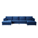 GFD Home - Sectional Sofa with Two Pillows, U-Shape Upholstered Couch in Blue - SG000190AAC - GreatFurnitureDeal