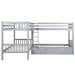 GFD Home - Twin L-Shaped Bunk bed with Drawers-Gray - LP000038AAE - GreatFurnitureDeal