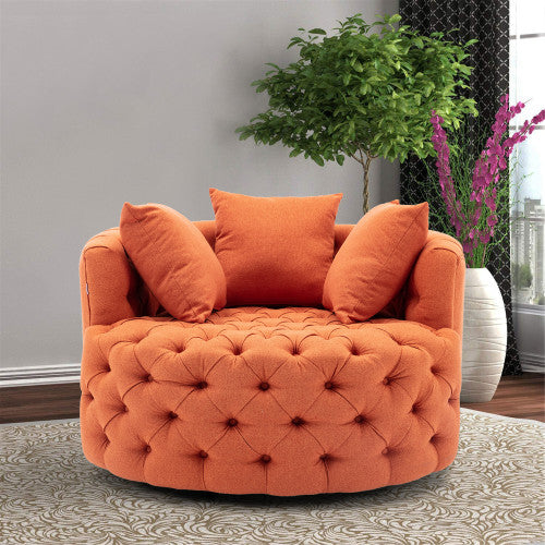 GFD Home - Modern  Akili swivel accent chair barrel chair  for hotel living room - Modern  leisure chair Orange - W39527139 - GreatFurnitureDeal