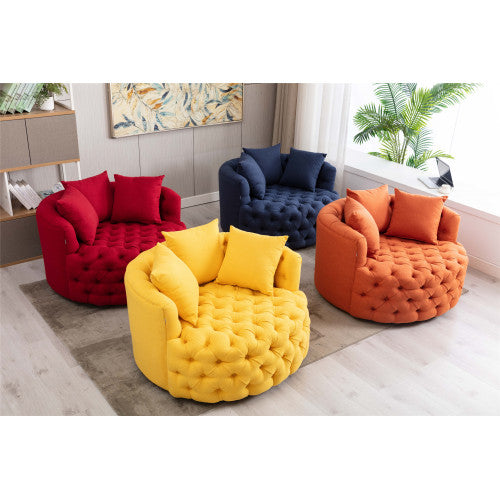 GFD Home - Modern  Akili swivel accent chair barrel chair  for hotel living room - Modern  leisure chair Yellow - W39527142