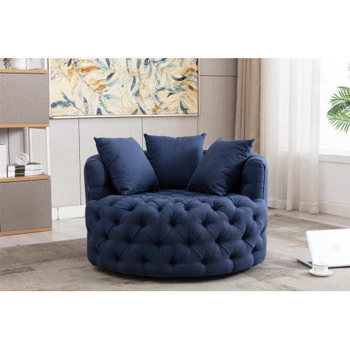 GFD Home - Modern  Akili swivel accent chair barrel chair  for hotel living room - Modern  leisure chair Navy - W39527141 - GreatFurnitureDeal