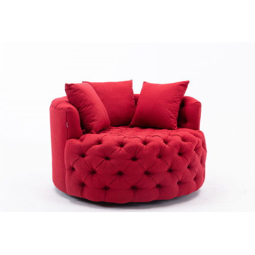 GFD Home - Modern  Akili swivel accent chair barrel chair  for hotel living room - Modern  leisure chair Red - W39527140 - GreatFurnitureDeal