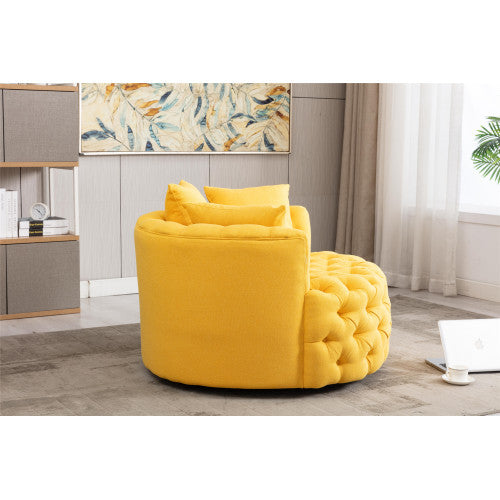 GFD Home - Modern  Akili swivel accent chair barrel chair  for hotel living room - Modern  leisure chair Yellow - W39527142