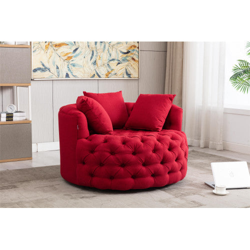 GFD Home - Modern  Akili swivel accent chair barrel chair  for hotel living room - Modern  leisure chair Red - W39527140