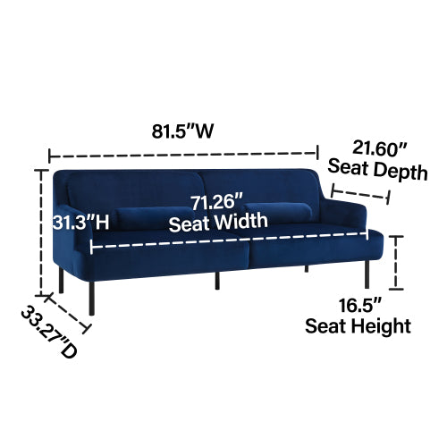 GFD Home - 3 Seater Sofa in Dark Blue - W48123241