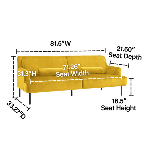 GFD Home - 3 Seater Sofa in Yellow - W48123233
