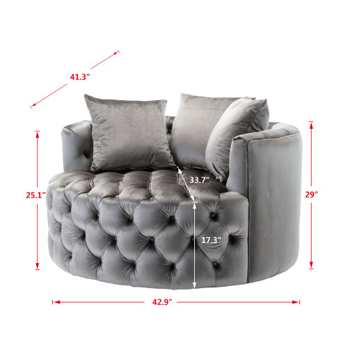 GFD Home - Modern Akili swivel accent chair barrel chair for hotel living room - Modern leisure chair Silver - D21917008 - GreatFurnitureDeal