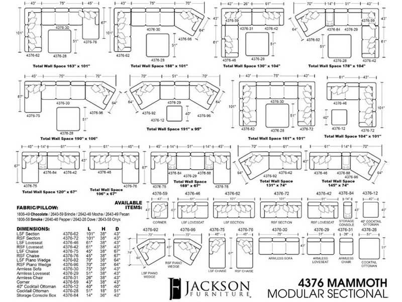 Jackson Furniture - Mammoth 5 Piece Sectional in Smoke - 4376-62-59-30-76-28-SMOKE - GreatFurnitureDeal