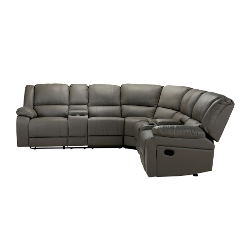 GFD Home - Mannual Motion Sectional Sofa in Grey - W223S00070