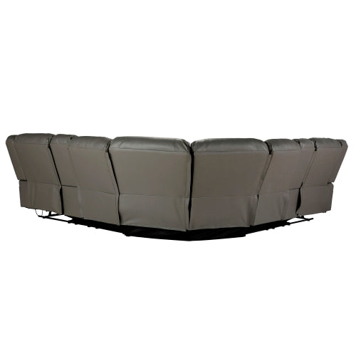 GFD Home - Mannual Motion Sectional Sofa in Grey - W223S00070