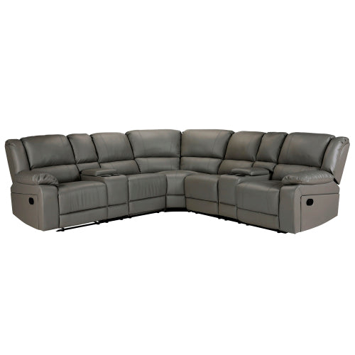 GFD Home - Mannual Motion Sectional Sofa in Grey - W223S00070 - GreatFurnitureDeal